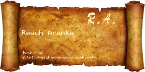 Resch Aranka névjegykártya